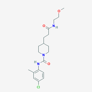 molecular formula C19H28ClN3O3 B3765553 N-(4-chloro-2-methylphenyl)-4-[3-(2-methoxyethylamino)-3-oxopropyl]piperidine-1-carboxamide 