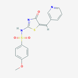 4-methoxy-N-[(5E)-4-oxo-5-(pyridin-3-ylmethylidene)-1,3-thiazol-2-yl]benzenesulfonamide