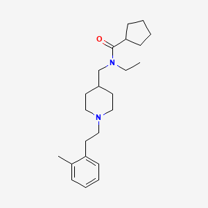 molecular formula C23H36N2O B3765583 N-ethyl-N-({1-[2-(2-methylphenyl)ethyl]-4-piperidinyl}methyl)cyclopentanecarboxamide 
