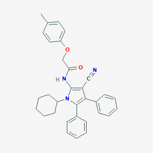 molecular formula C32H31N3O2 B376560 N-(3-cyano-1-cyclohexyl-4,5-diphenyl-1H-pyrrol-2-yl)-2-(4-methylphenoxy)acetamide 