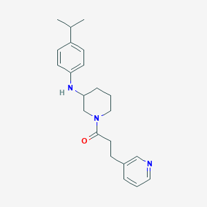 molecular formula C22H29N3O B3765627 N-(4-isopropylphenyl)-1-[3-(3-pyridinyl)propanoyl]-3-piperidinamine 