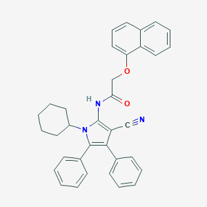 molecular formula C35H31N3O2 B376563 N~1~-(3-CYANO-1-CYCLOHEXYL-4,5-DIPHENYL-1H-PYRROL-2-YL)-2-(1-NAPHTHYLOXY)ACETAMIDE 