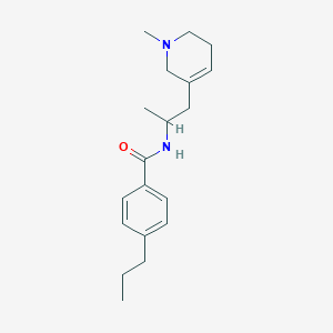 molecular formula C19H28N2O B3765636 N-[1-methyl-2-(1-methyl-1,2,5,6-tetrahydropyridin-3-yl)ethyl]-4-propylbenzamide 