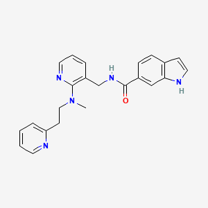 molecular formula C23H23N5O B3765643 N-({2-[methyl(2-pyridin-2-ylethyl)amino]pyridin-3-yl}methyl)-1H-indole-6-carboxamide 