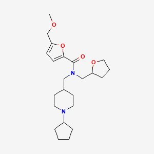 molecular formula C23H36N2O4 B3765662 N-[(1-cyclopentyl-4-piperidinyl)methyl]-5-(methoxymethyl)-N-(tetrahydro-2-furanylmethyl)-2-furamide 