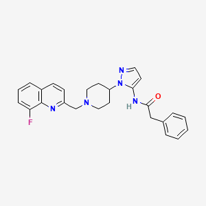 molecular formula C26H26FN5O B3765663 N-(1-{1-[(8-fluoro-2-quinolinyl)methyl]-4-piperidinyl}-1H-pyrazol-5-yl)-2-phenylacetamide 