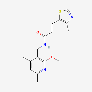 molecular formula C16H21N3O2S B3765667 N-[(2-methoxy-4,6-dimethylpyridin-3-yl)methyl]-3-(4-methyl-1,3-thiazol-5-yl)propanamide 