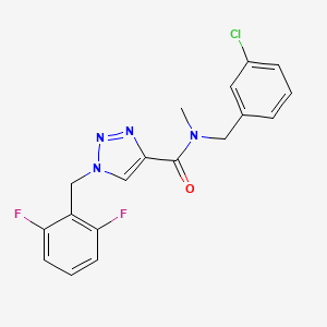 molecular formula C18H15ClF2N4O B3765756 N-(3-chlorobenzyl)-1-(2,6-difluorobenzyl)-N-methyl-1H-1,2,3-triazole-4-carboxamide 