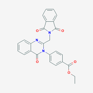 molecular formula C26H19N3O5 B376576 ETHYL 4-[2-[(1,3-DIOXO-1,3-DIHYDRO-2H-ISOINDOL-2-YL)METHYL]-4-OXO-3(4H)-QUINAZOLINYL]BENZOATE 