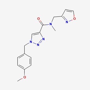 molecular formula C16H17N5O3 B3765763 N-(3-isoxazolylmethyl)-1-(4-methoxybenzyl)-N-methyl-1H-1,2,3-triazole-4-carboxamide 
