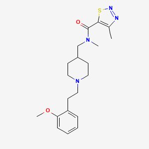 molecular formula C20H28N4O2S B3765828 N-[[1-[2-(2-methoxyphenyl)ethyl]piperidin-4-yl]methyl]-N,4-dimethylthiadiazole-5-carboxamide 