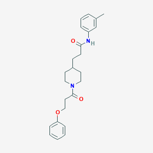 molecular formula C24H30N2O3 B3765847 N-(3-methylphenyl)-3-[1-(3-phenoxypropanoyl)-4-piperidinyl]propanamide 