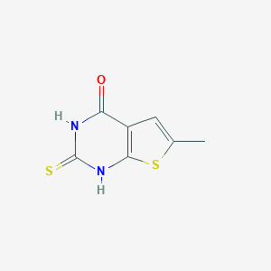 molecular formula C7H6N2OS2 B376587 2-Mercapto-6-methylthieno[2,3-d]pyrimidin-4(3H)-one CAS No. 38201-63-7