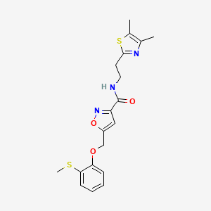 molecular formula C19H21N3O3S2 B3765926 N-[2-(4,5-dimethyl-1,3-thiazol-2-yl)ethyl]-5-{[2-(methylthio)phenoxy]methyl}-3-isoxazolecarboxamide 