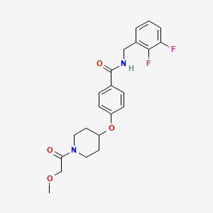 molecular formula C22H24F2N2O4 B3766018 N-(2,3-difluorobenzyl)-4-{[1-(methoxyacetyl)-4-piperidinyl]oxy}benzamide 