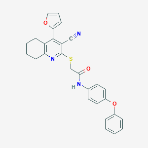 2-{[3-cyano-4-(2-furyl)-5,6,7,8-tetrahydroquinolin-2-yl]sulfanyl}-N-(4-phenoxyphenyl)acetamide