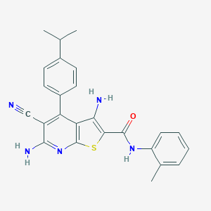 3,6-diamino-5-cyano-4-(4-isopropylphenyl)-N-(2-methylphenyl)thieno[2,3-b]pyridine-2-carboxamide