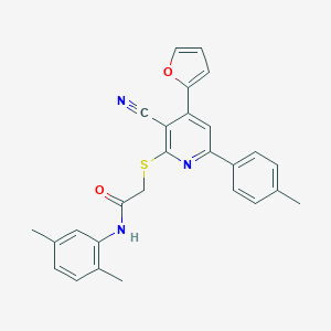 2-{[3-cyano-4-(2-furyl)-6-(4-methylphenyl)pyridin-2-yl]sulfanyl}-N-(2,5-dimethylphenyl)acetamide