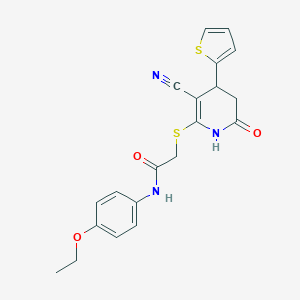 2-[(5-cyano-2-oxo-4-thiophen-2-yl-3,4-dihydro-1H-pyridin-6-yl)sulfanyl]-N-(4-ethoxyphenyl)acetamide
