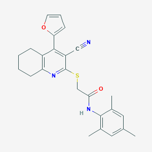 2-{[3-cyano-4-(2-furyl)-5,6,7,8-tetrahydroquinolin-2-yl]sulfanyl}-N-mesitylacetamide
