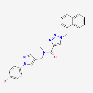 molecular formula C25H21FN6O B3766160 N-{[1-(4-fluorophenyl)-1H-pyrazol-4-yl]methyl}-N-methyl-1-(1-naphthylmethyl)-1H-1,2,3-triazole-4-carboxamide 