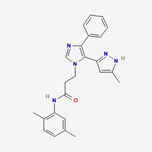 molecular formula C24H25N5O B3766161 N-(2,5-dimethylphenyl)-3-[5-(5-methyl-1H-pyrazol-3-yl)-4-phenylimidazol-1-yl]propanamide 