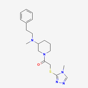 molecular formula C19H27N5OS B3766168 N-methyl-1-{[(4-methyl-4H-1,2,4-triazol-3-yl)thio]acetyl}-N-(2-phenylethyl)-3-piperidinamine 