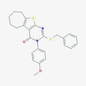 2-(benzylsulfanyl)-3-(4-methoxyphenyl)-3,5,6,7,8,9-hexahydro-4H-cyclohepta[4,5]thieno[2,3-d]pyrimidin-4-one