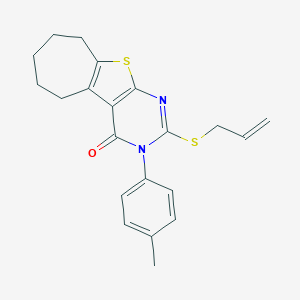 B376619 2-(allylsulfanyl)-3-(4-methylphenyl)-3,5,6,7,8,9-hexahydro-4H-cyclohepta[4,5]thieno[2,3-d]pyrimidin-4-one CAS No. 351159-98-3