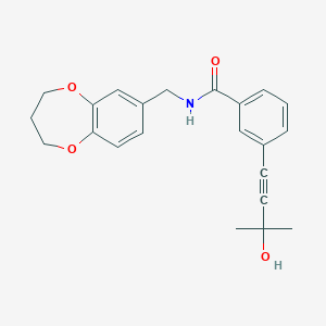 molecular formula C22H23NO4 B3766204 N-(3,4-dihydro-2H-1,5-benzodioxepin-7-ylmethyl)-3-(3-hydroxy-3-methylbut-1-yn-1-yl)benzamide 