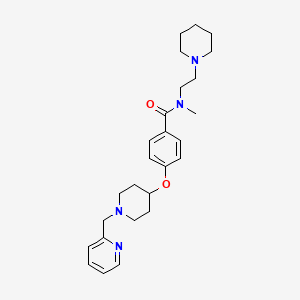 molecular formula C26H36N4O2 B3766206 N-methyl-N-(2-piperidin-1-ylethyl)-4-[1-(pyridin-2-ylmethyl)piperidin-4-yl]oxybenzamide 