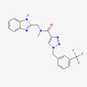 molecular formula C20H17F3N6O B3766212 N-(1H-benzimidazol-2-ylmethyl)-N-methyl-1-[3-(trifluoromethyl)benzyl]-1H-1,2,3-triazole-4-carboxamide 