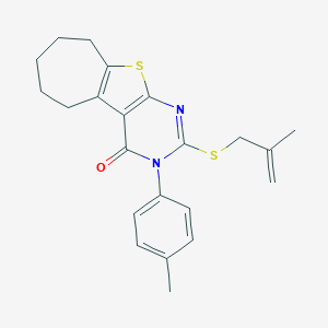 3-(4-methylphenyl)-2-[(2-methyl-2-propenyl)sulfanyl]-3,5,6,7,8,9-hexahydro-4H-cyclohepta[4,5]thieno[2,3-d]pyrimidin-4-one