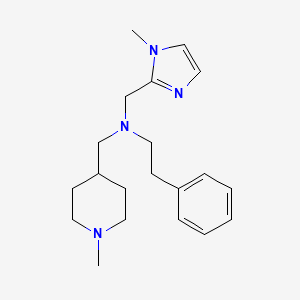 molecular formula C20H30N4 B3766245 N-[(1-methylimidazol-2-yl)methyl]-N-[(1-methylpiperidin-4-yl)methyl]-2-phenylethanamine 