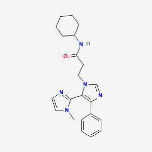 molecular formula C22H27N5O B3766276 N-cyclohexyl-3-(1-methyl-5'-phenyl-1H,3'H-2,4'-biimidazol-3'-yl)propanamide 