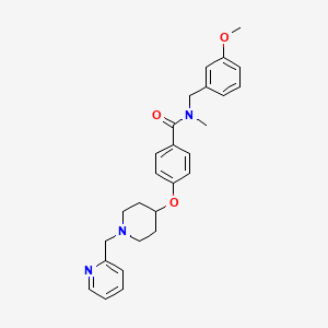 molecular formula C27H31N3O3 B3766308 N-[(3-methoxyphenyl)methyl]-N-methyl-4-[1-(pyridin-2-ylmethyl)piperidin-4-yl]oxybenzamide 
