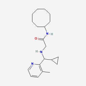 molecular formula C20H31N3O B3766310 N-cyclooctyl-2-{[cyclopropyl(3-methylpyridin-2-yl)methyl]amino}acetamide 