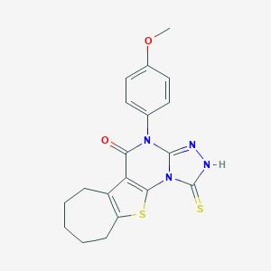 4-(4-methoxyphenyl)-1-sulfanyl-7,8,9,10-tetrahydro-6H-cyclohepta[4,5]thieno[3,2-e][1,2,4]triazolo[4,3-a]pyrimidin-5(4H)-one