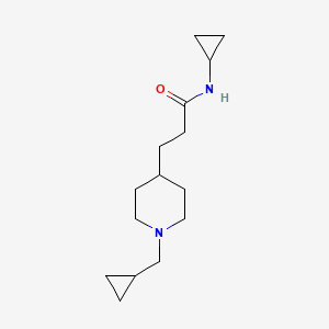 molecular formula C15H26N2O B3766366 N-cyclopropyl-3-[1-(cyclopropylmethyl)-4-piperidinyl]propanamide 