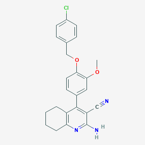 2-Amino-4-{4-[(4-chlorobenzyl)oxy]-3-methoxyphenyl}-5,6,7,8-tetrahydro-3-quinolinecarbonitrile