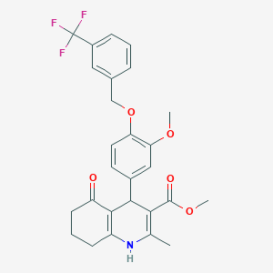 Methyl 4-(3-methoxy-4-{[3-(trifluoromethyl)benzyl]oxy}phenyl)-2-methyl-5-oxo-1,4,5,6,7,8-hexahydro-3-quinolinecarboxylate