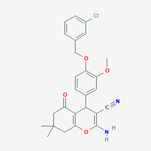 2-amino-4-{4-[(3-chlorobenzyl)oxy]-3-methoxyphenyl}-7,7-dimethyl-5-oxo-5,6,7,8-tetrahydro-4H-chromene-3-carbonitrile