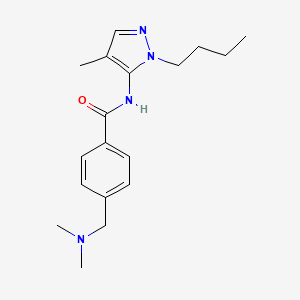 molecular formula C18H26N4O B3766406 N-(1-butyl-4-methyl-1H-pyrazol-5-yl)-4-[(dimethylamino)methyl]benzamide 