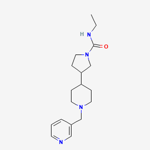 molecular formula C18H28N4O B3766497 N-ethyl-3-[1-(pyridin-3-ylmethyl)piperidin-4-yl]pyrrolidine-1-carboxamide 