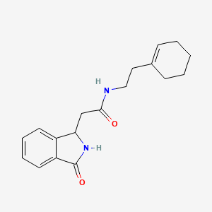 molecular formula C18H22N2O2 B3766511 N-(2-cyclohex-1-en-1-ylethyl)-2-(3-oxo-2,3-dihydro-1H-isoindol-1-yl)acetamide 