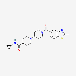 molecular formula C23H30N4O2S B3766582 N-cyclopropyl-1'-[(2-methyl-1,3-benzothiazol-5-yl)carbonyl]-1,4'-bipiperidine-4-carboxamide 