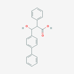 molecular formula C21H18O3 B037666 (1,1'-Biphenyl)-4-propanoic acid, beta-hydroxy-alpha-phenyl-, (R*,R*)-(-)- CAS No. 119725-34-7