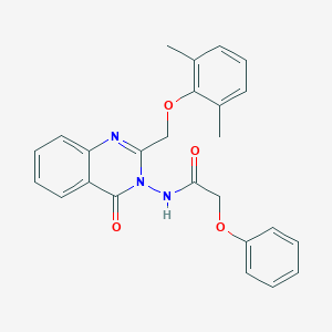 molecular formula C25H23N3O4 B376663 N~1~-[2-[(2,6-DIMETHYLPHENOXY)METHYL]-4-OXO-3(4H)-QUINAZOLINYL]-2-PHENOXYACETAMIDE 