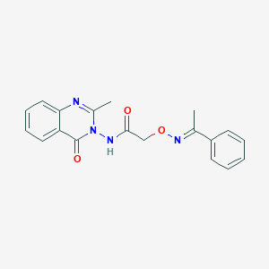 molecular formula C19H18N4O3 B376672 N-(2-methyl-4-oxoquinazolin-3-yl)-2-[(E)-1-phenylethylideneamino]oxyacetamide CAS No. 380650-92-0