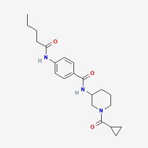 molecular formula C21H29N3O3 B3766755 N-[1-(cyclopropylcarbonyl)piperidin-3-yl]-4-(pentanoylamino)benzamide 